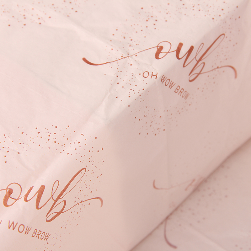Изготовленная на заказ красотка печатания логотипа упаковывая светло-розовую упаковочную бумагу ткани