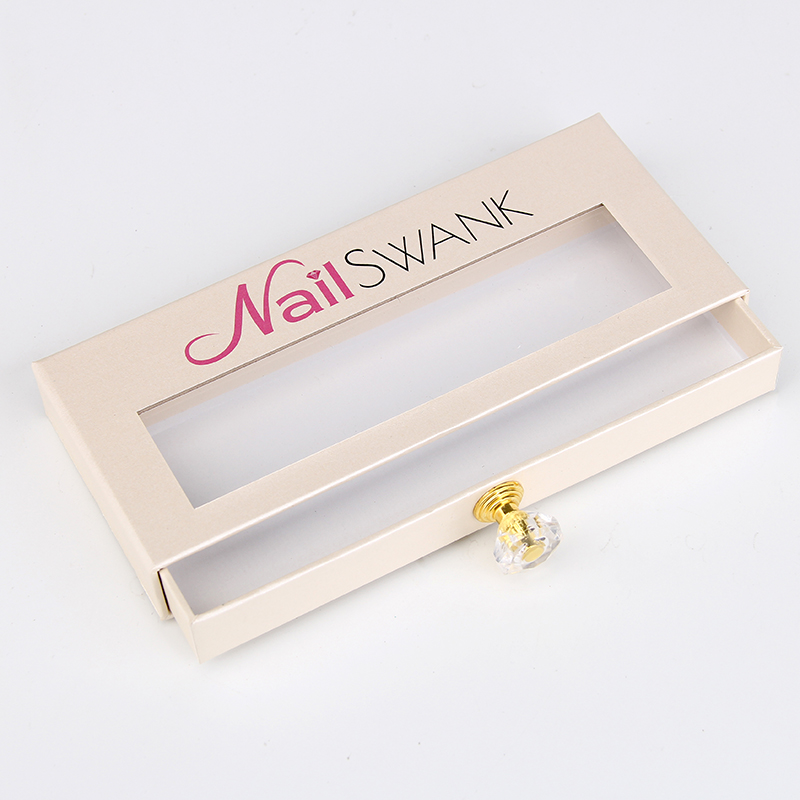 Индивидуальный логотип Luxury Cosmetics Press On Nails Packaging Box с окном из ПВХ