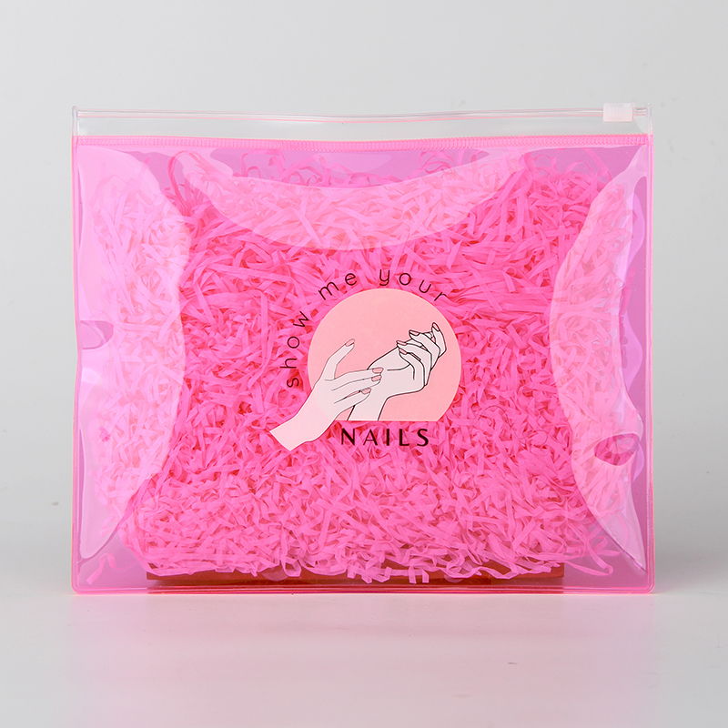 Изготовленная на заказ прозрачная розовая сумка для упаковки косметики для ногтей с застежкой-молнией из ПВХ